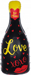 F Фигура (33''/84 см) Бутылка шампанского Love Черный 1шт